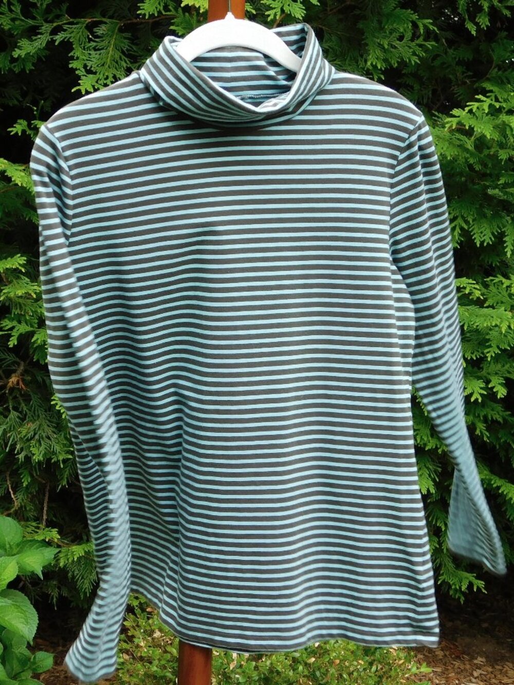 Talbots Long-Sleeve Stripe Turtleneck Top